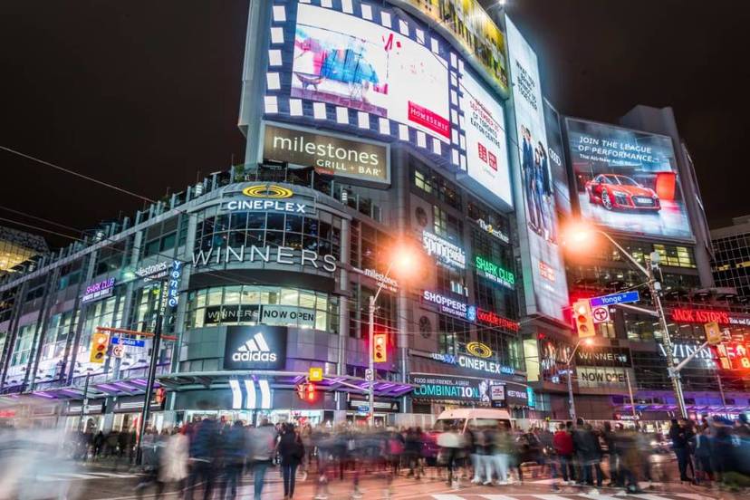 Dundas Square at night
