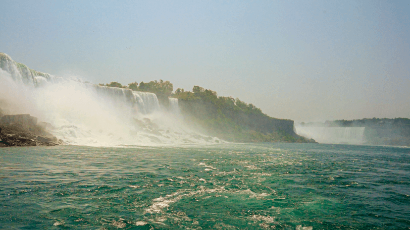 View of American Falls with Horseshoe Falls in background.