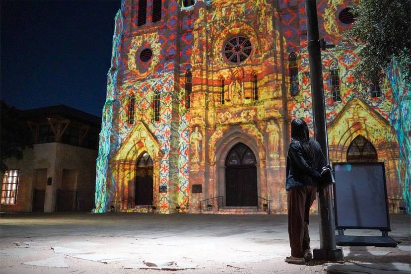 The Alamo san antonio at night