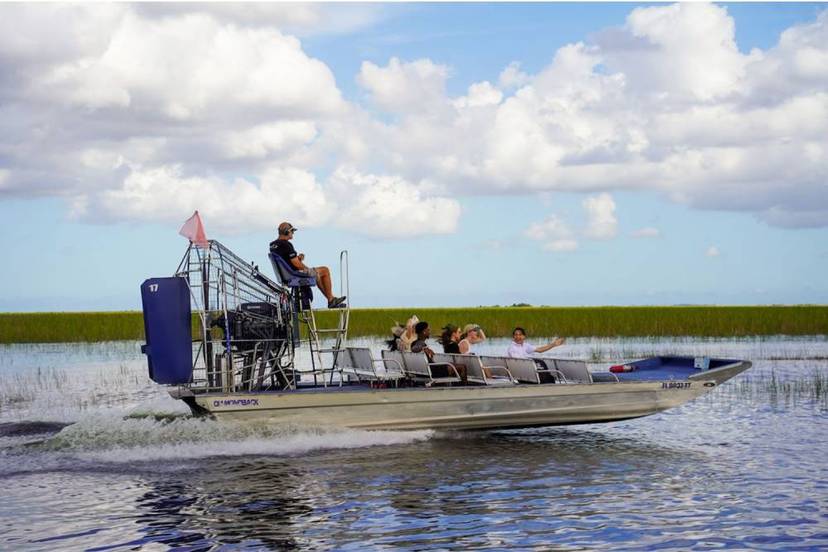 Guests enjoying a boat ride at Everglades