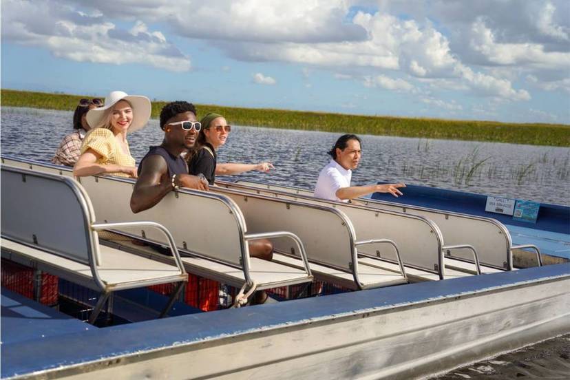 Guests on Everglades boat ride